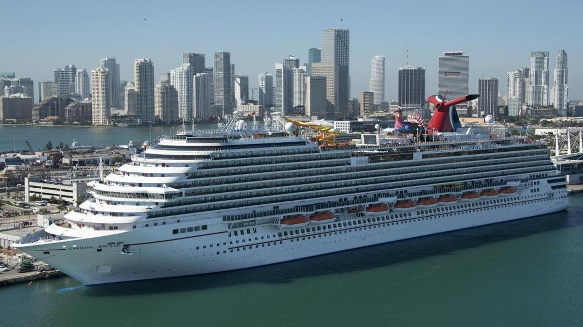 
Carnival Cruise Lines new Carnival Breeze is docked at PortMiami in this 2012 file photo. 
