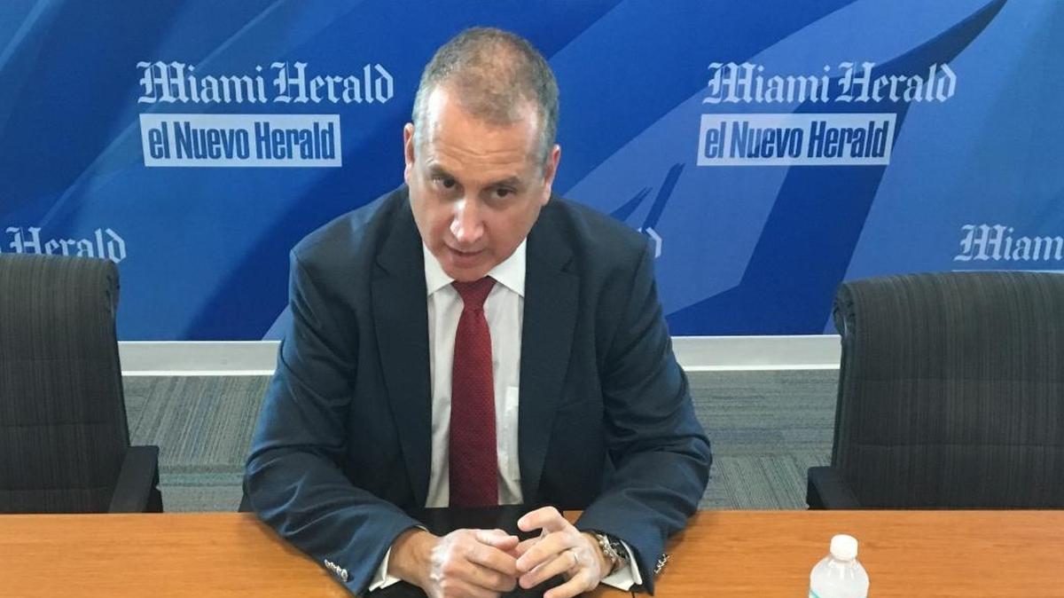 Rep. Mario Diaz-Balart, R-Miami, during a meeting with the Miami Herald Editorial Board on Wednesday. He urged Miami-Dade to let him help secure significant federal aid for a transit project.