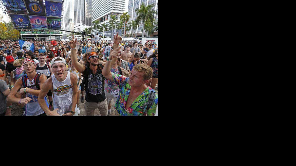 
Revelers dance at the Ultra Worldwide stage during Day 1 of Ultra Music Festival on Friday, March 27, 2015.
