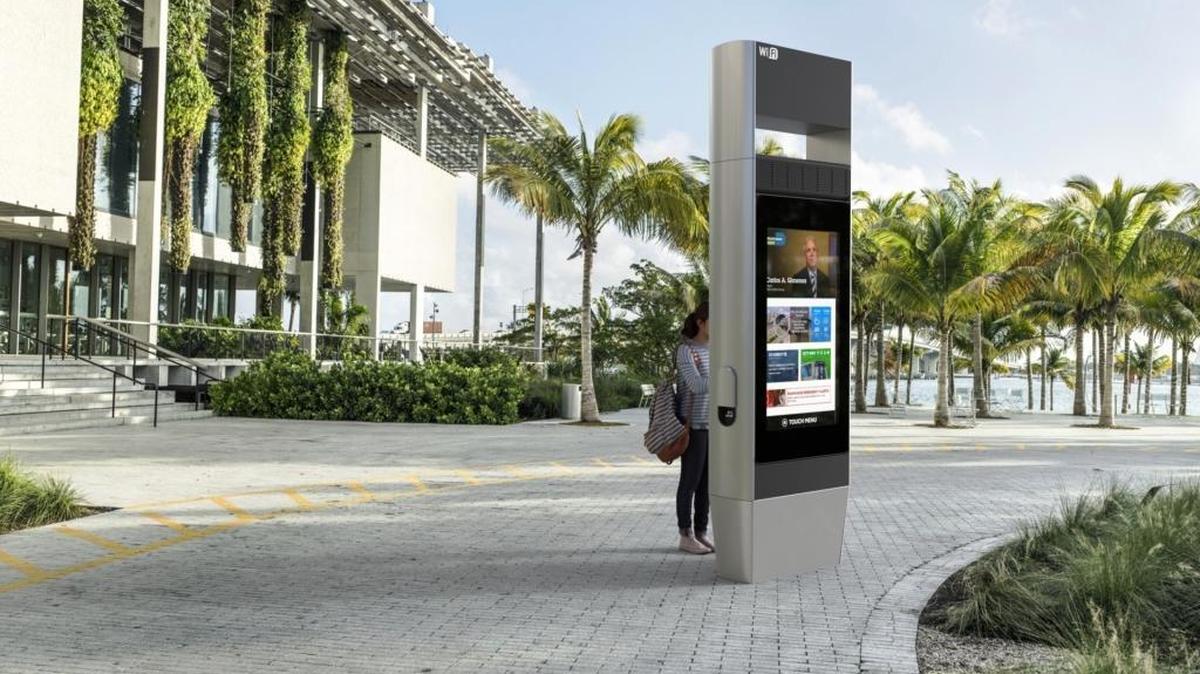A rendering of what a CIVIQ Smartscapes kiosk with free Wi-Fi could look like in Miami-Dade County. Specific locations for the kiosks have not yet been determined.