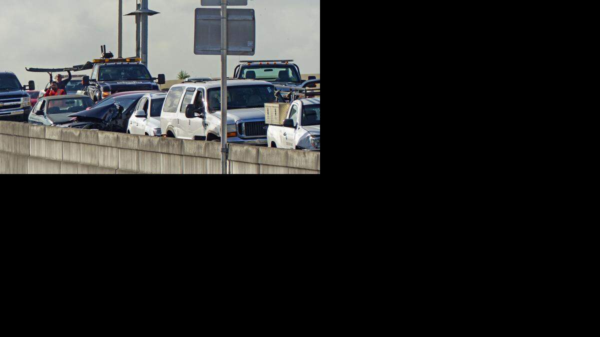 
A 17-car crash blocked the northbound lanes of the Palmetto Expressway 826 around 6:45 a.m. Jan. 5, 2015, at Northwest 122nd Street. A car hit a truck, resulting in diesel fuel being spilled onto the highway.
