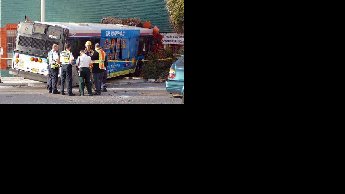 
A Miami-Dade Transit bus hit the South Florida Everything Warehouse at the corner of NW 36th Street and 15th Avenue Thursday Feb. 26, 2015.
