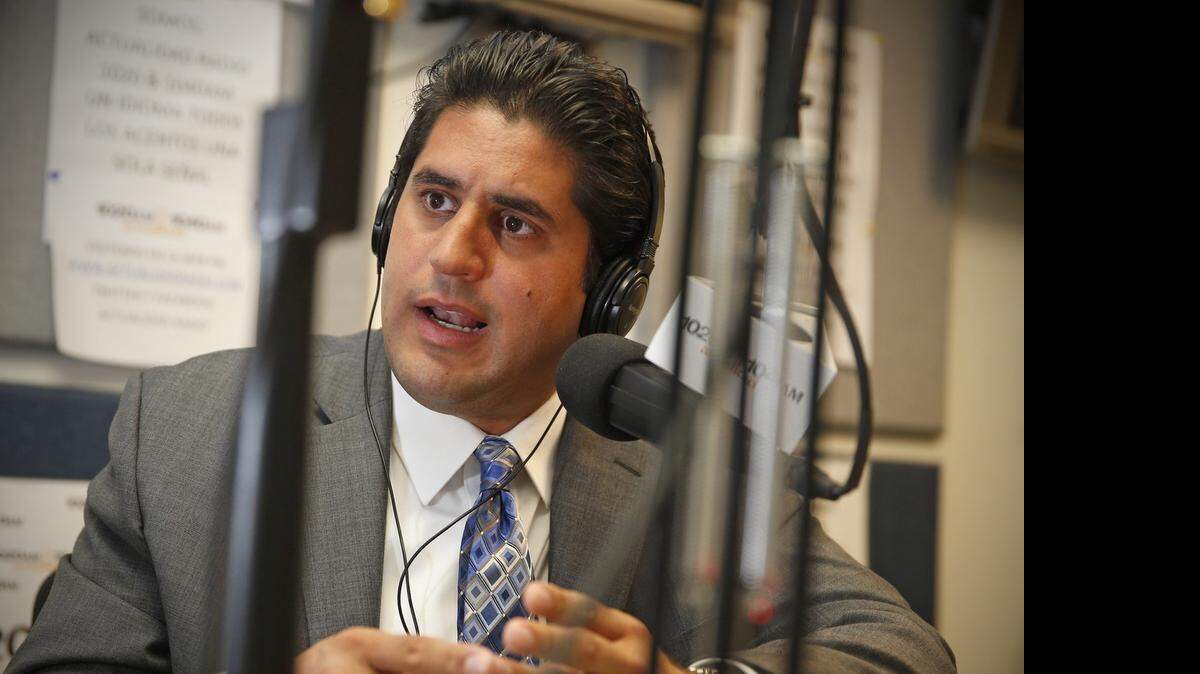 
Mike Hernandez, Miami-Dade Mayor Carlos Gimenez's communications director, at Actualidad Radio in Coral Gables on Tuesday, April 7, 2015.
