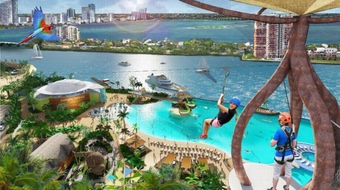 A rendering of a revamped Jungle Island. New owner ESJ Capital wants to build a hotel and needs voters to waive a bidding requirement for an extension on its lease.