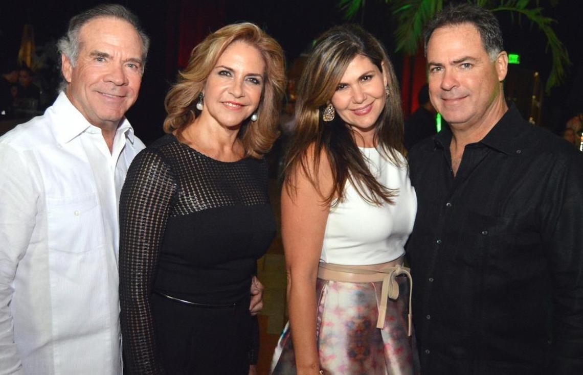 The Munilla family owns Munilla Construction Management, the South Miami firm that built the pedestrian bridge that collapsed March 15, 2018, at Florida International University. Pictured here are two of the partners, Pedro Munilla, left, and Juan Munilla, right. Pictured next to their husbands are wives Madeline Munilla and Laura Munilla.