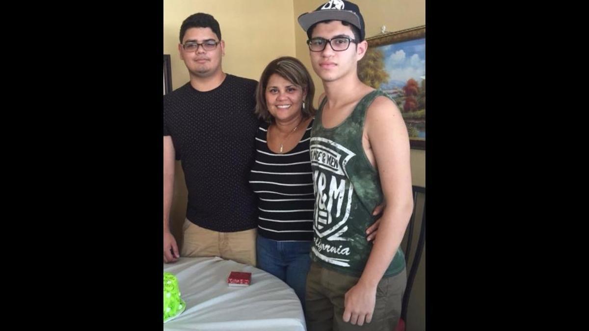 Maria Gotay, center, and her sons Edwin Rodriguez, left, and Cristian Rodriguez, in a photo taken in Bayamón, Puerto Rico, days before Hurricane Maria hit the island. They came to Orlando, Florida, nearly two weeks after the storm.