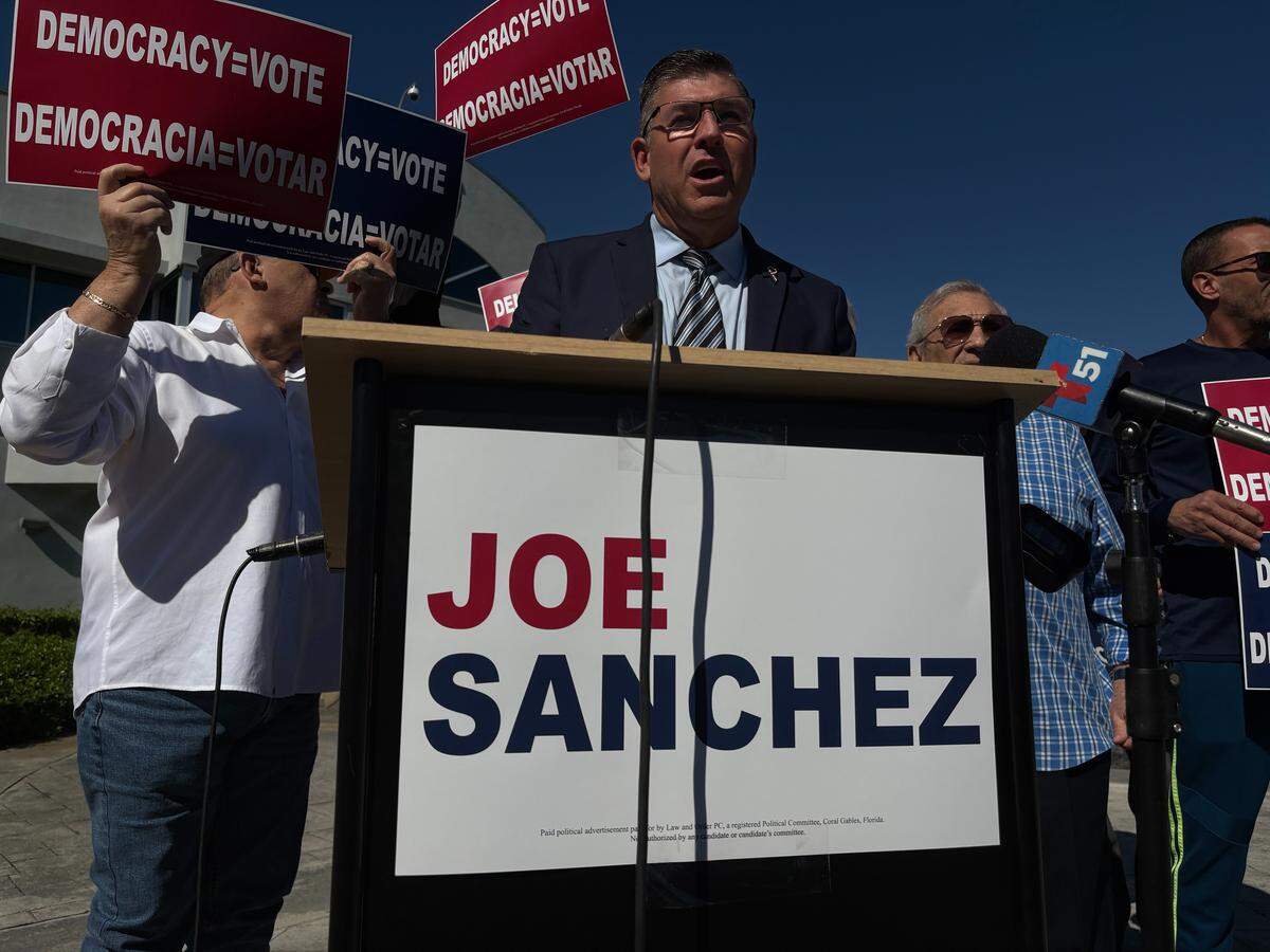 Joe Sanchez, a former Miami city commissioner, held a press conference on Monday, Nov. 17, 2025, urging Miami-Dade County commissioners to hold a special election to fill the District 5 seat left vacant by Eileen Higgins when she resigned to qualify as a candidate for Miami mayor.