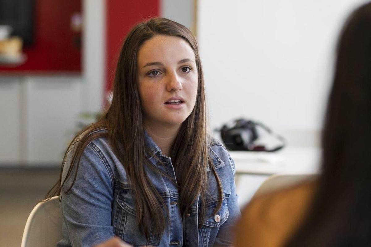 Bank of America Student Leader Annie Farrell, 18, talks about her experience as a Leader, and what she gained the most from the program during an interview on Monday, Aug. 14, 2017.