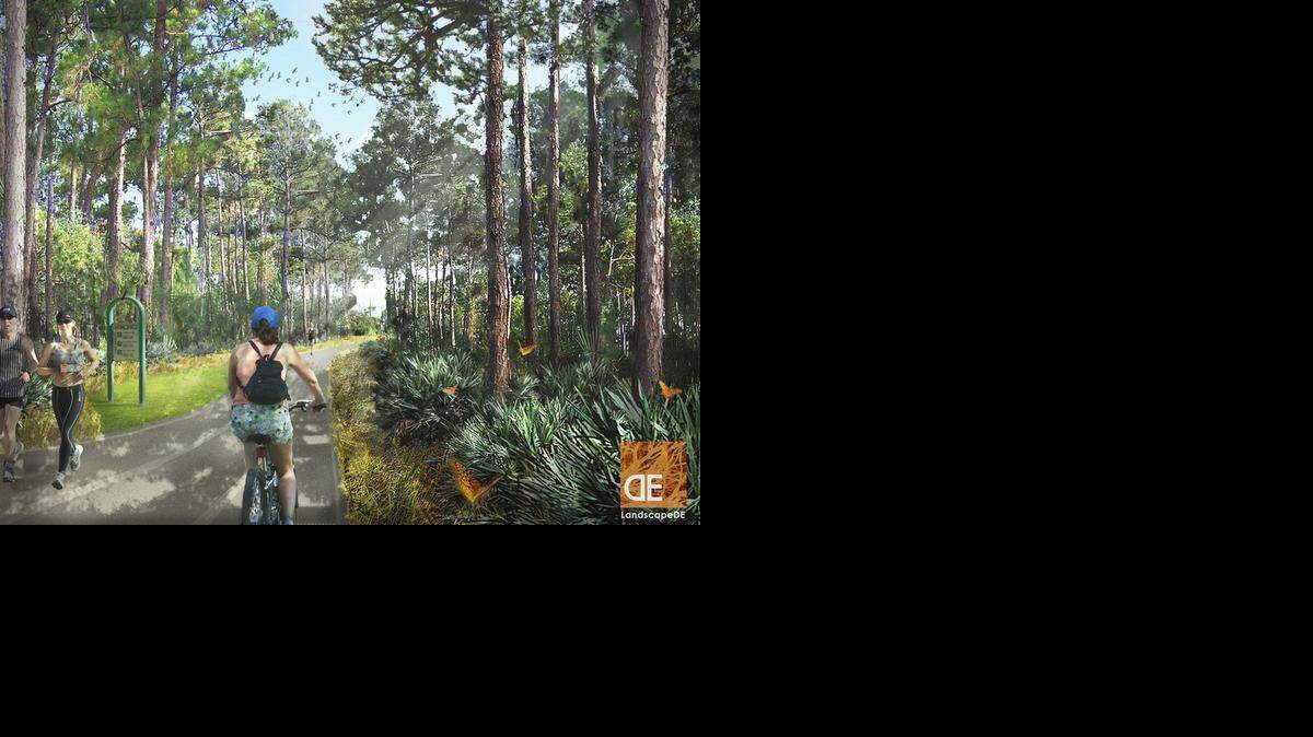 
A rendering of the proposed Ludlam Trail park to be built on an old railway. 
