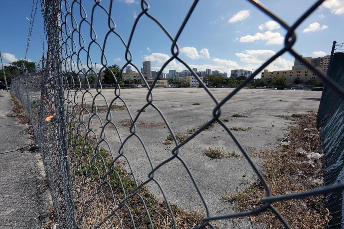 Area around Northwest Sixth Avenue between Sixth and Eighth streets where the new stadium for David Beckham’s Miami soccer team is expected to be built.