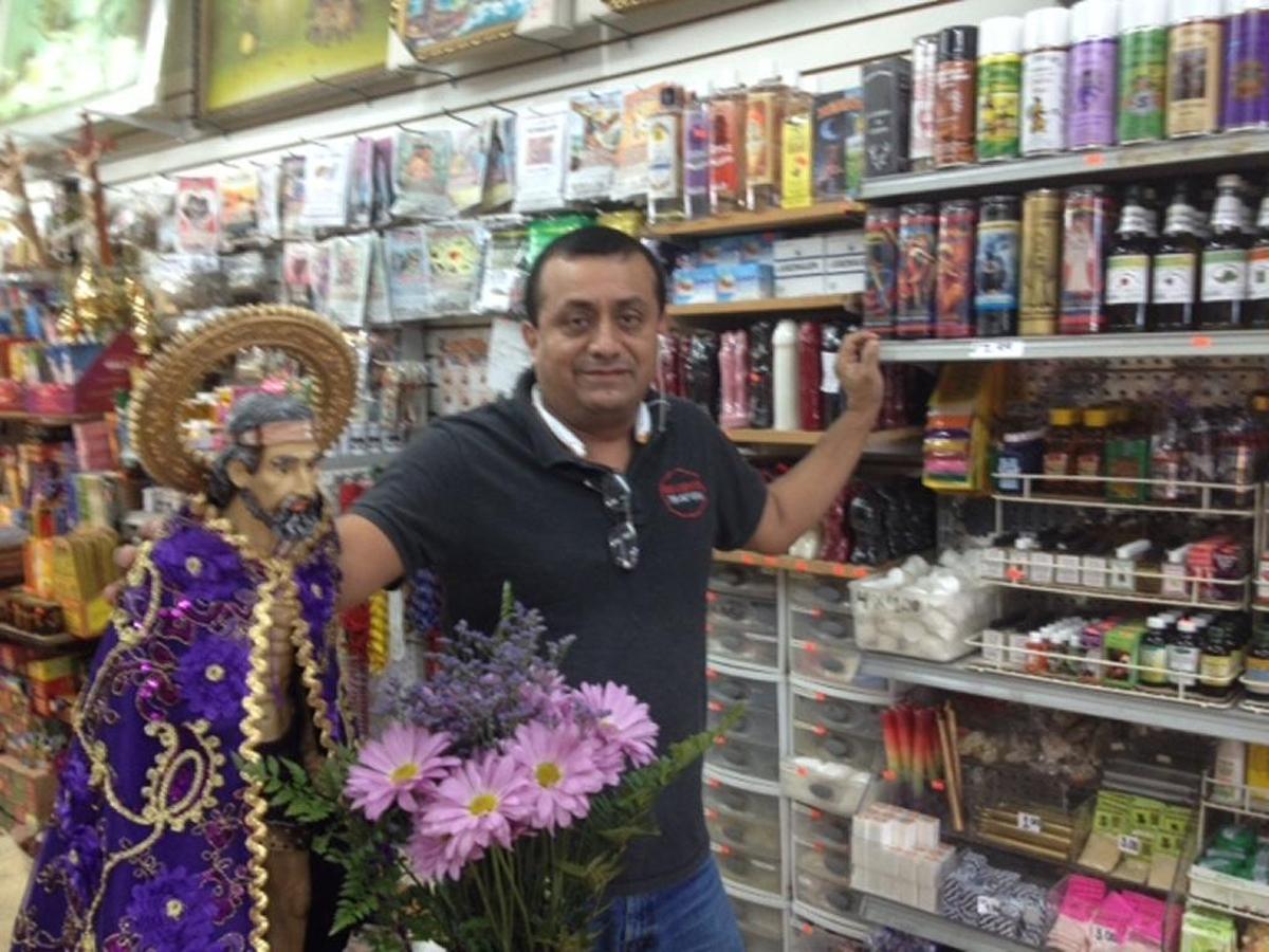 José Zevallos, the owner of the botánica M&N Variedades, talks about the different products his store in Little Havana offers clients.