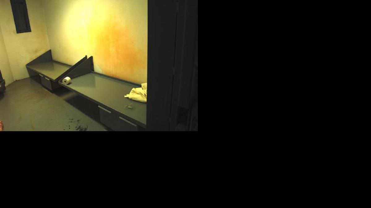 
The cell where Randall Jordan-Aparo, a man imprisoned for credit card fraud and drug charges, died while gasping for breath. A Florida Department of Corrections investigator says Jordan-Aparo was gassed after threatening to sue the prison.
