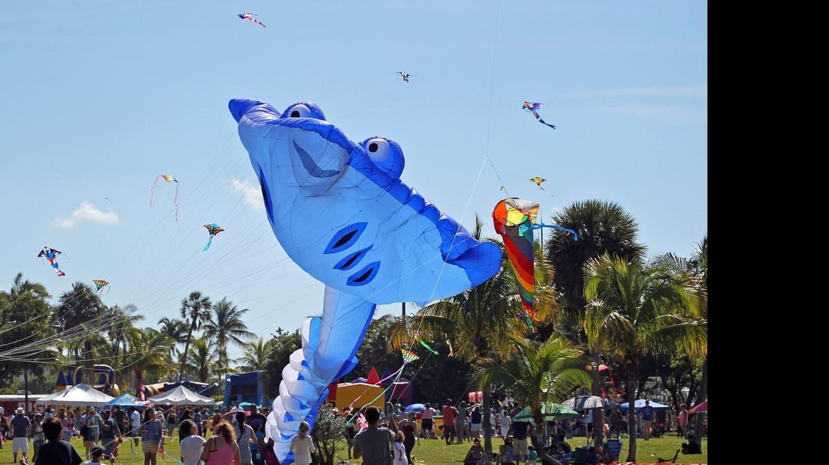 
In this file photo, kites of all colors, shapes, sizes and theme are sent soaring in the skies over Miami-Dade County’s Haulover Beach Park.
