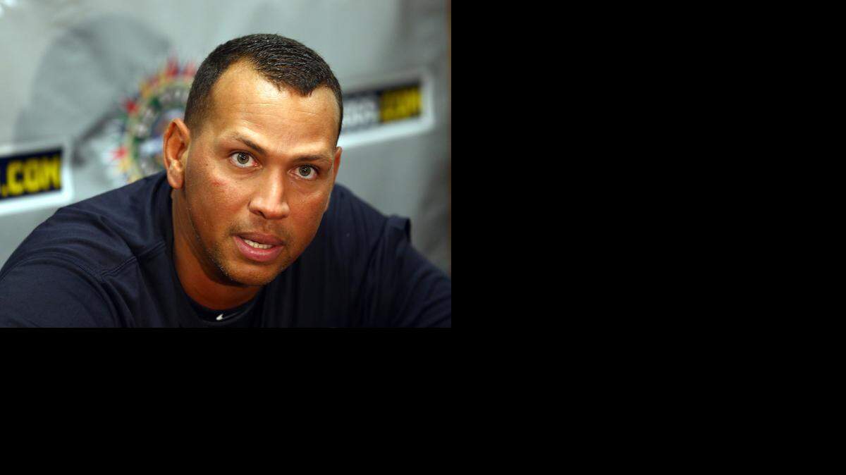 
Alex Rodriguez of the New York Yankees speaks to the media before his game for the Charleston RiverDogs at Joseph P. Riley Jr. Park on July 2, 2013 in Charleston, South Carolina. 
