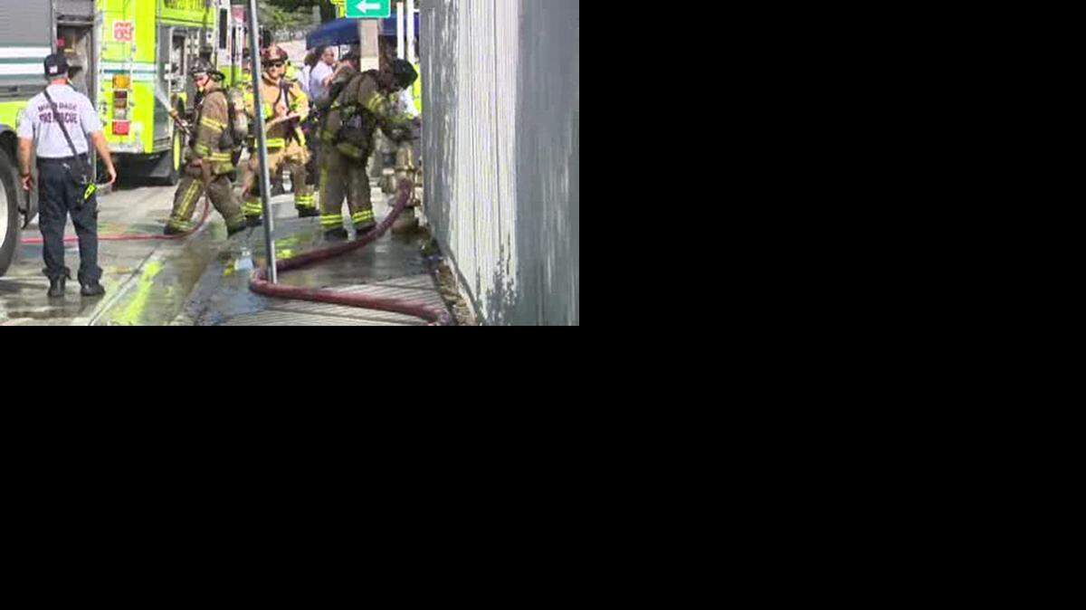
Miami-Dade fire crews work a chemical spill Thursday morning.
