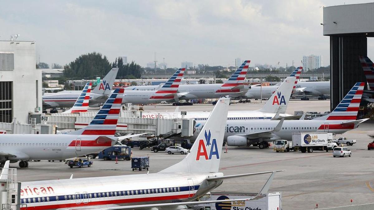 American Airlines jets at Miami International Airport.