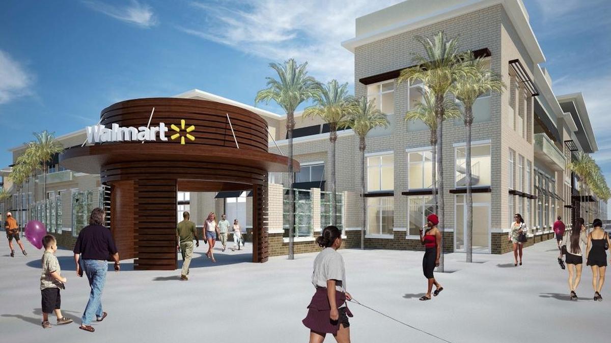 A rendering of the planned Midtown Walmart.