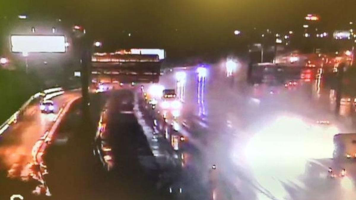 
Early storms Thursday soaked South Florida roadways.
