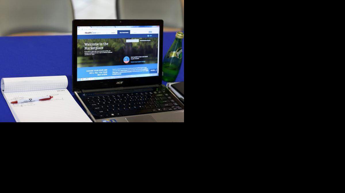 
A computer is ready to be used to help people purchase insurance under the Affordable Care Act at a kiosk for Sunshine Life & Health Advisors at the Mall of Americas last year. 
