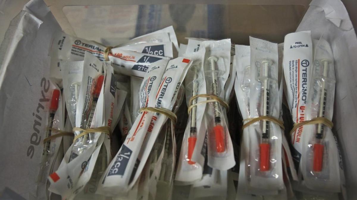 Syringes are packaged at Boom Health center for distribution to drug addicted users, April 25, 2014 in Bronx, N.Y.