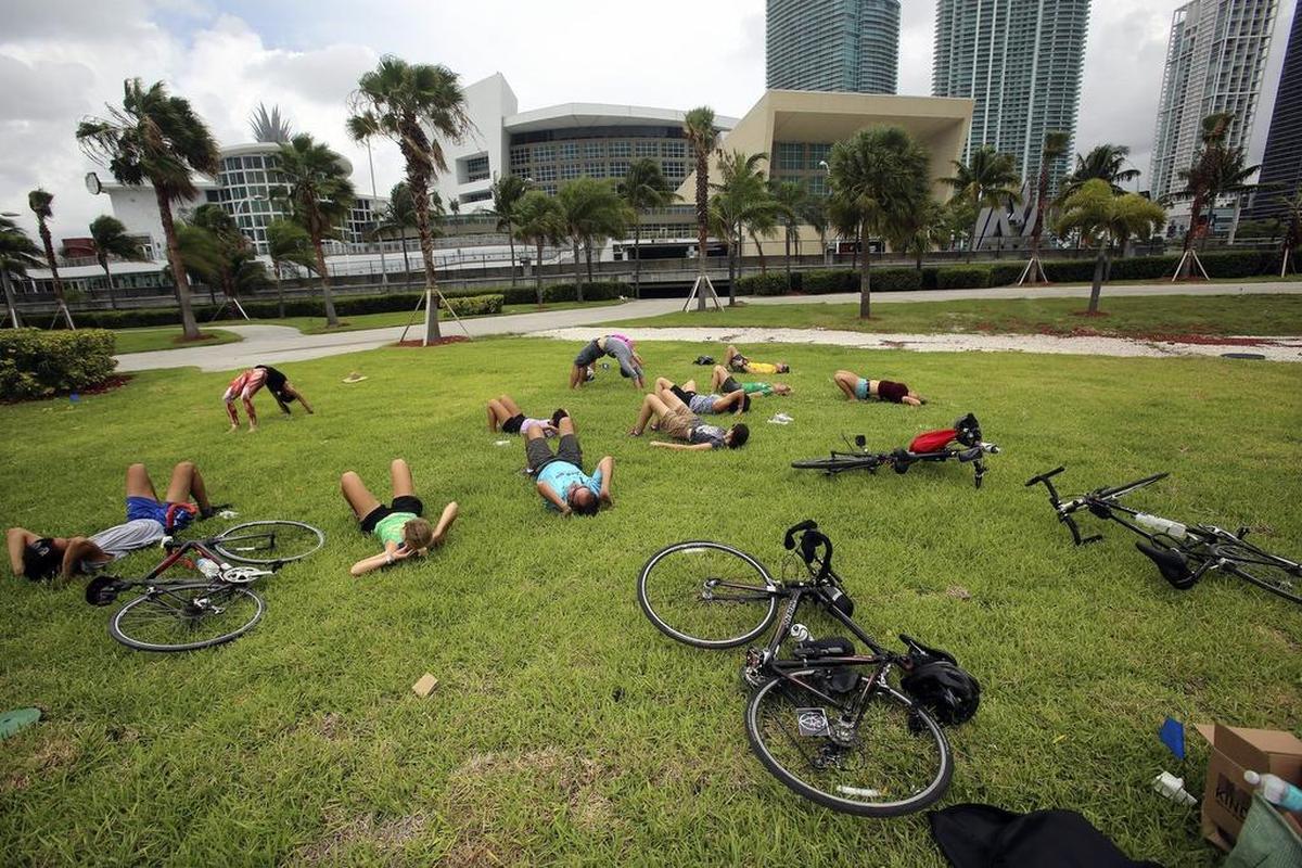 A yoga class was part of a demonstration held at Parcel B in 2015 by advocates who wanted the county-owned land turned into a park.