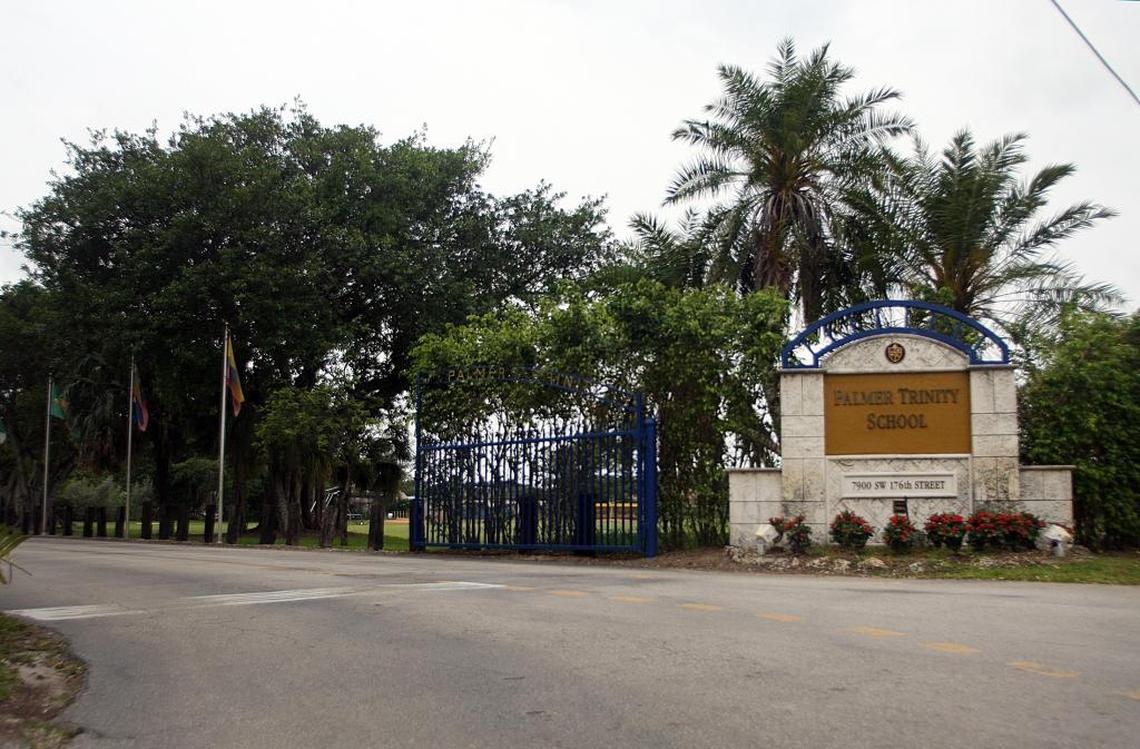 The entrance to Palmer Trinity School in Palmetto Bay.