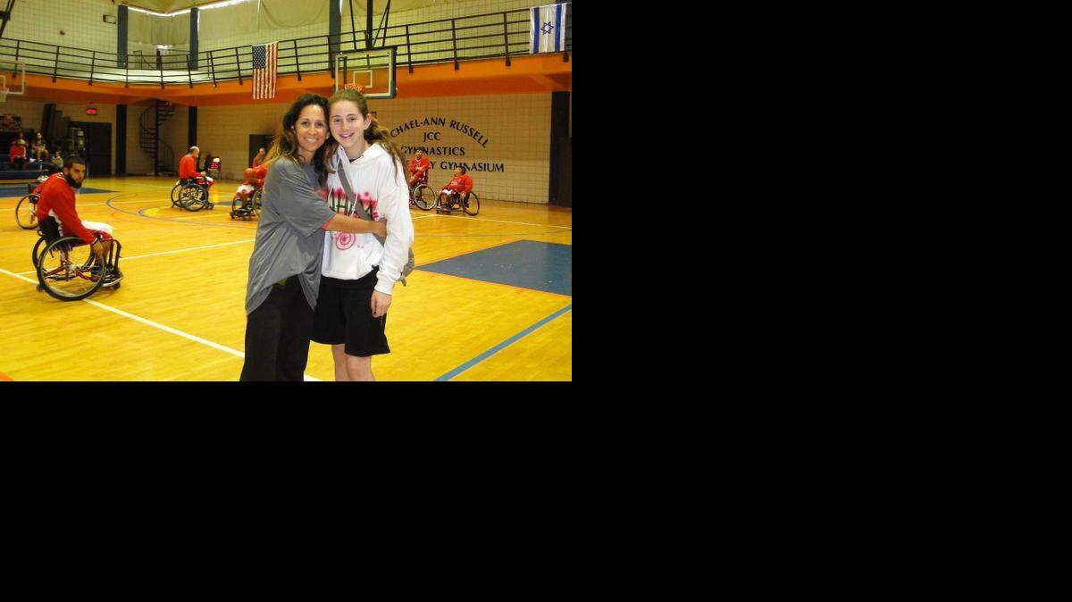 
Susanne Reiter and daughter Ahava Greenbaum at their “Wheels & Waves” wheelchair basketball fundraiser event.
