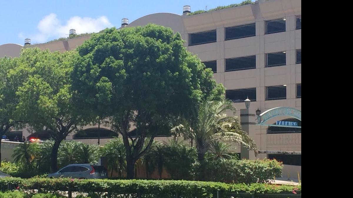 
Police have cordoned off this garage at Aventura Mall as they investigate a shooting.
