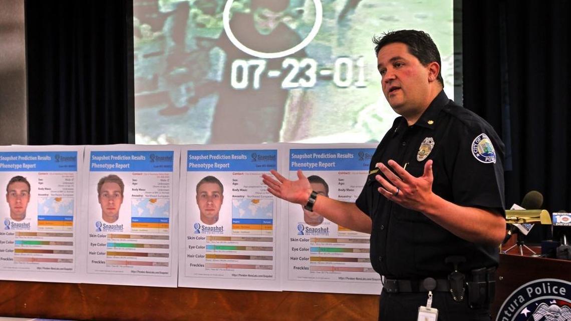 Aventura police Major Michael Bentolila talks about how DNA phenotyping helped the department come up with these "appearance models" of a suspect in the 2001 homicide of Irving Sicherer, who was 78 when he was found bludgeoned to death in his Waterview apartment. Aventura police released the DNA phenotyping results on Tuesday, February 28, 2017.