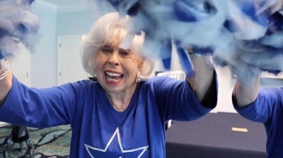 Shirlee Schiller is living it up as a Viva Girl of Aventura cheerleader. The nine-woman squad practices every Wednesday with trainer Kemuel Valdes.