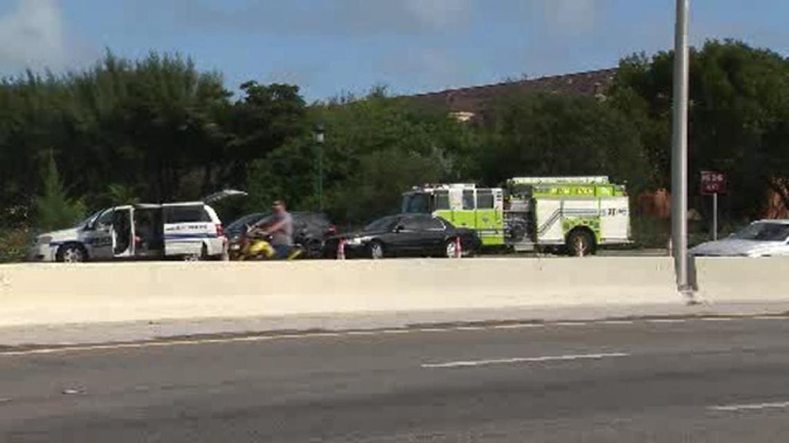 Aventura police shut down a stretch of the Lehman Causeway while they investigated a shooting in which an Uber driver being killed a suspect.