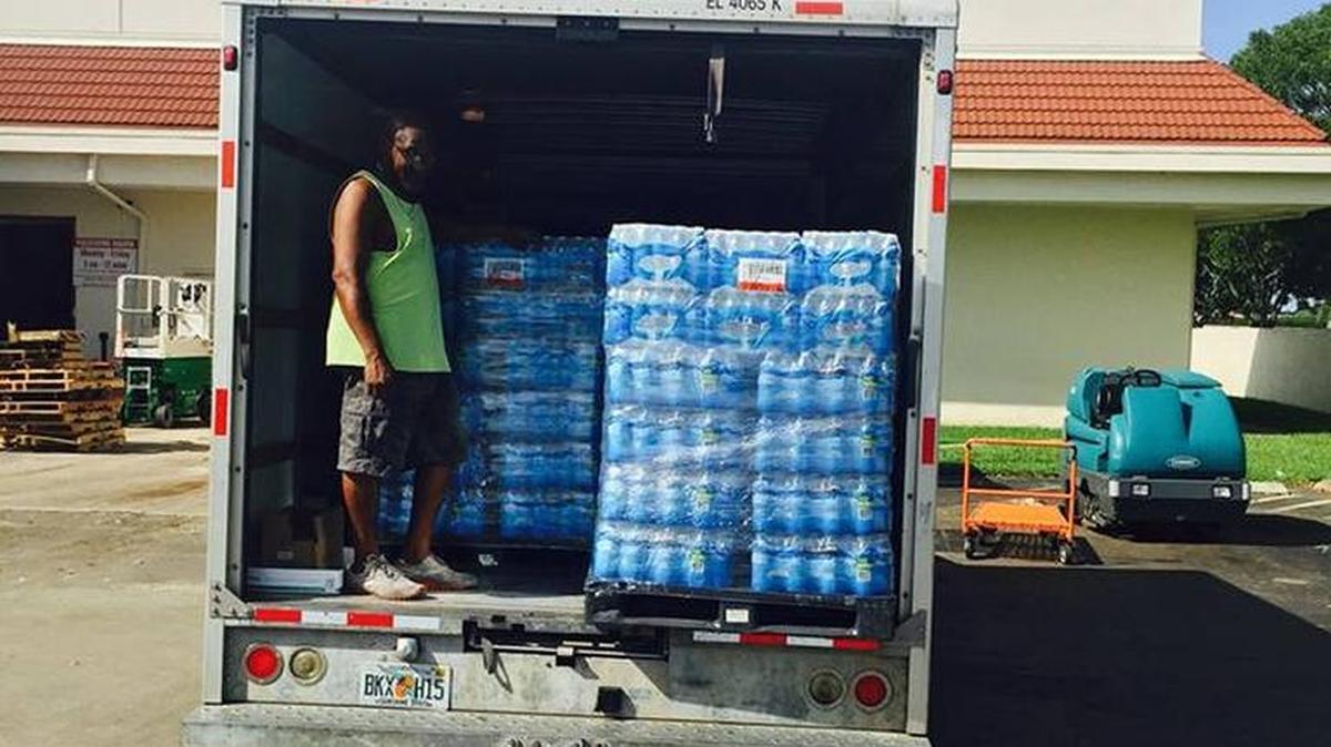 
South Floridians from Dominica collect supplies for the small Caribbean island that was destroyed by Tropical Storm Erika.
