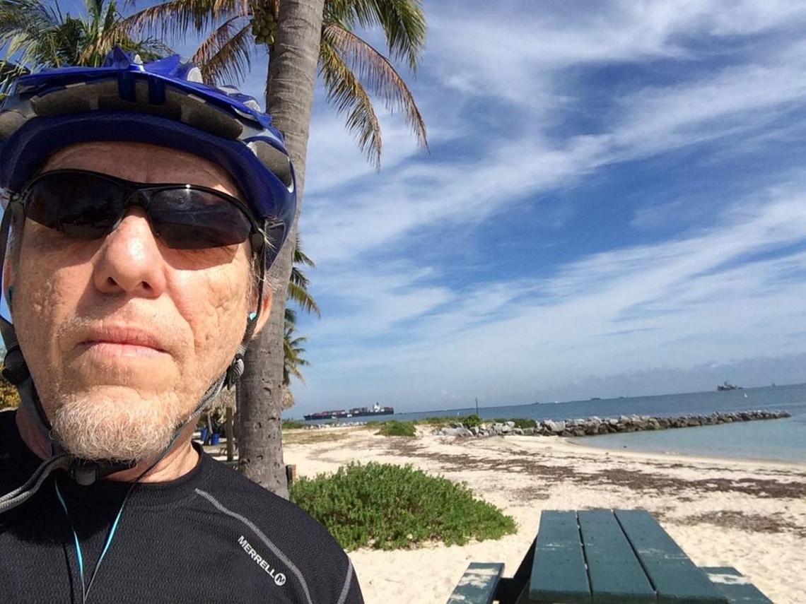 Photo of avid cyclist and architect Bernard Zyscovich who has proposed a change to Rickenbacker Causeway to protect cyclists, pedestrians and joggers