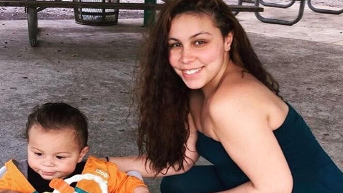 Alyssa Sanchez, 19, and one of her two young children. Sanchez was shot in the head Monday in a road rage confrontation.