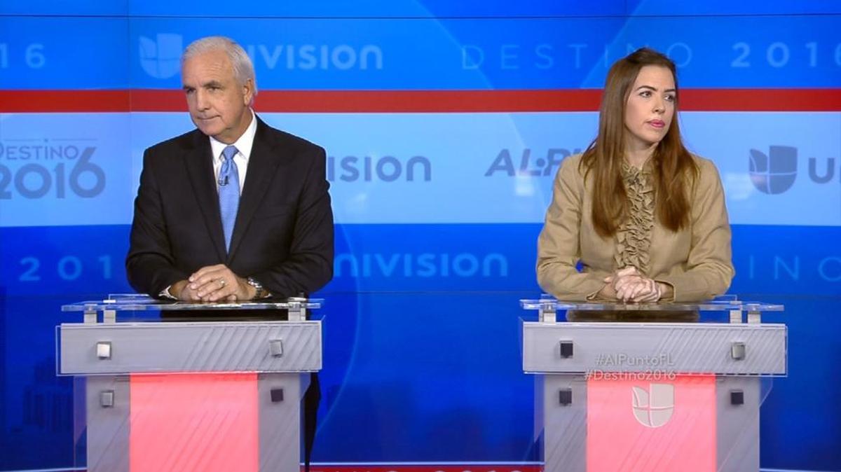 Tension was evident as neither mayoral candidate acknowledged the other and stood behind the podiums during a Univision debate last week.