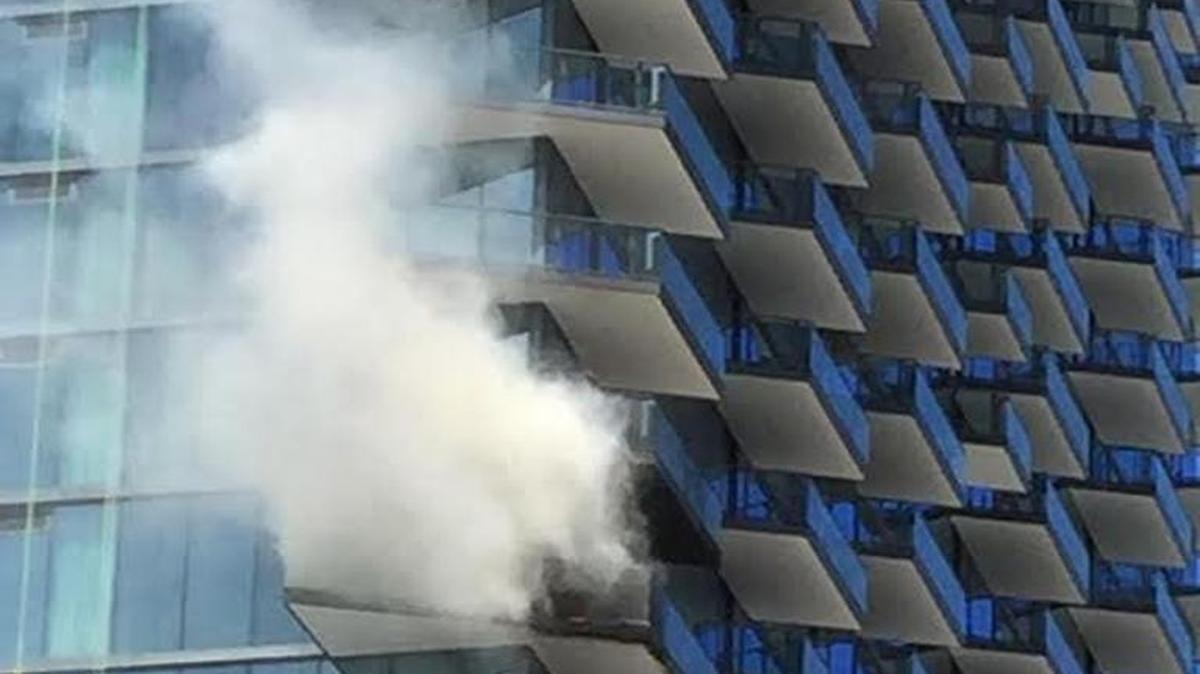 A generator running heavy equipment on the balcony of a Brickell City Centre high-rise burst into flames Wednesday afternoon.
