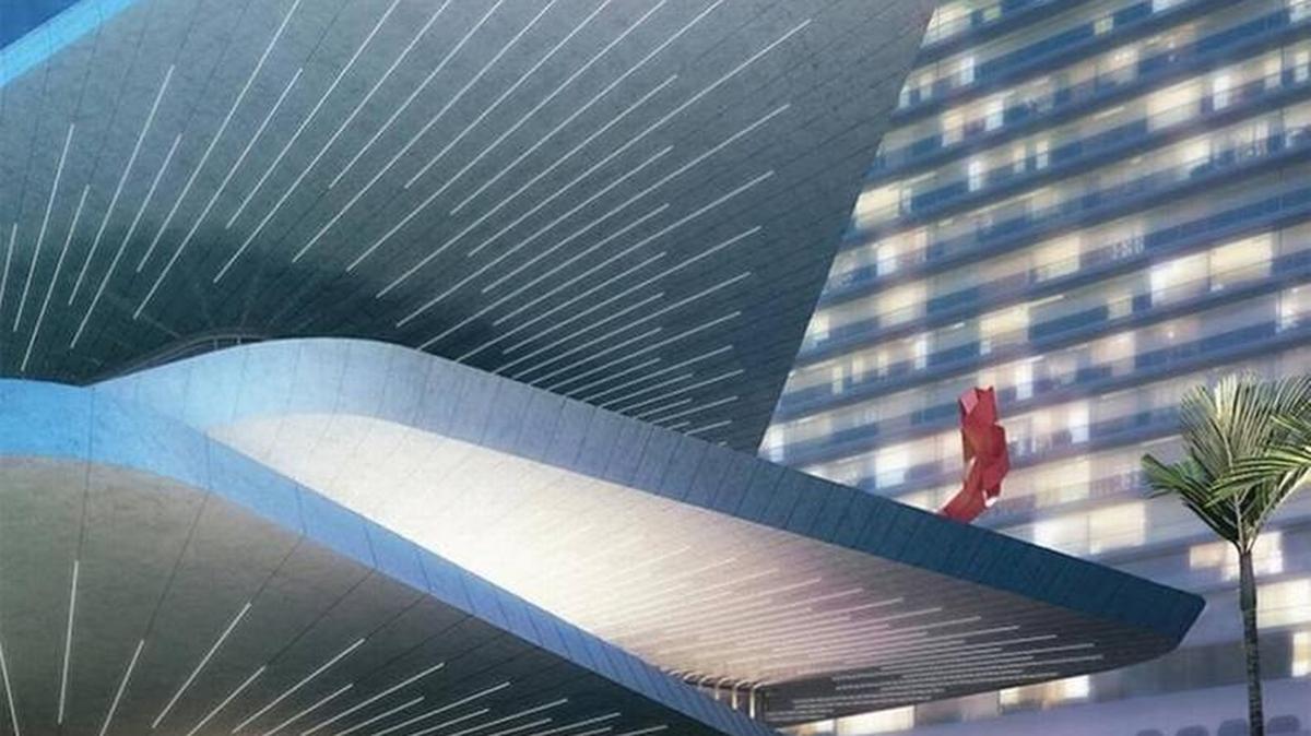 A rendering of Nader + Museu LLP’s proposed museum at 520 Biscayne Blvd.