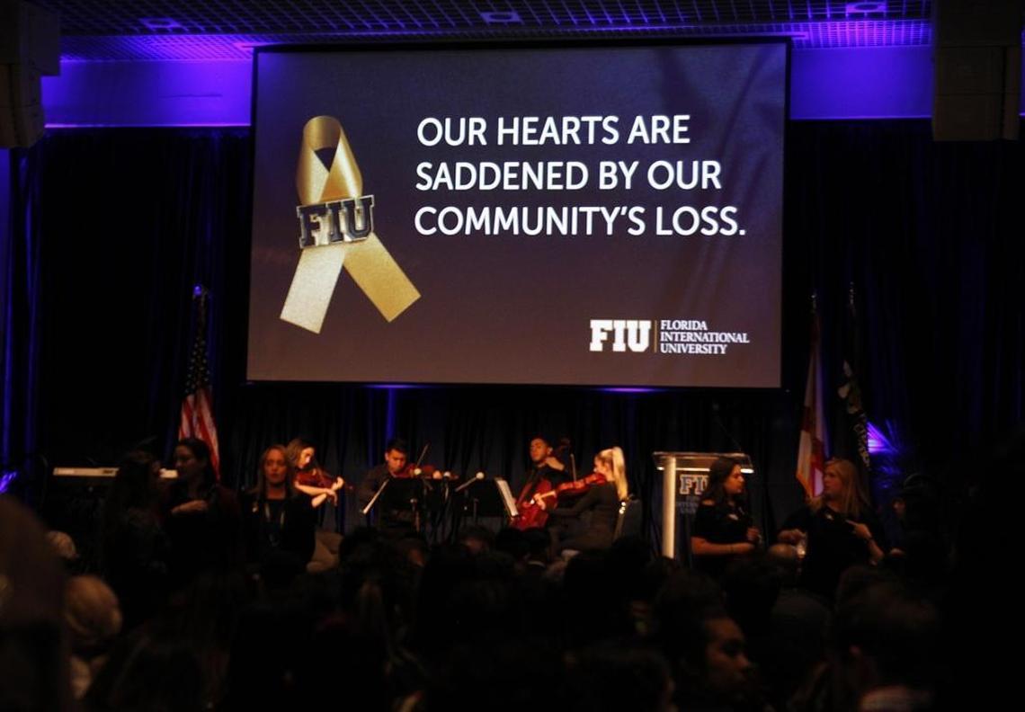 Shocked and somber, members of the FIU community held a vigil to remember the six dead six days after the bridge collapse.