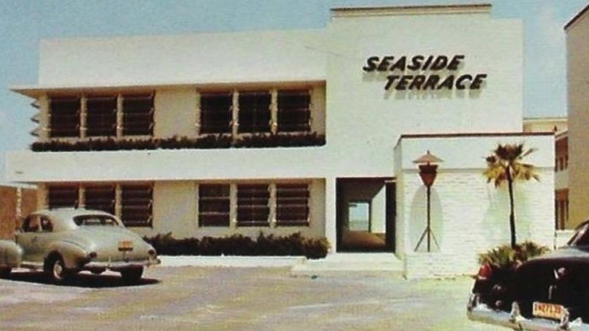 
An historic photo of the Seaside Terrace complex and a more current one, as published in a report by Miami-Dade’s historic preservation board. 
