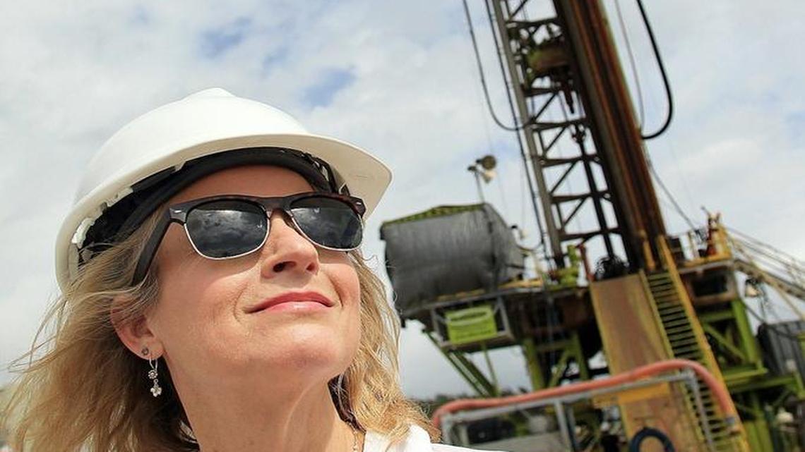 Virginia Walsh, senior professional geologist at the Miami-Dade Water and Sewer Department, heads the the deep injection well project at the Virginia Key Central District Waste Water Treatment Plant. On Wednesday, March 30, 2016 Miami-Dade Water and Sewer is drilling down 10,000 feet on a fact-finding mission to see if treated waste can be pumped farther away from South Florida’s aquifers.
