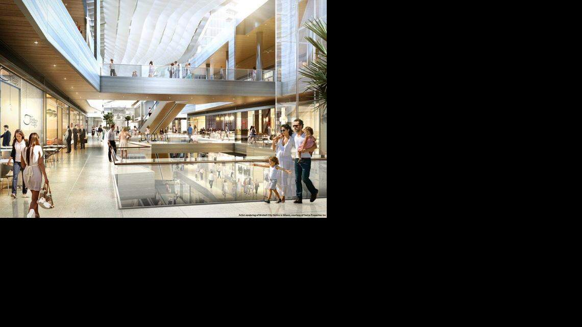 
Rendering of ‘Climate ribbon’ and shops at Brickell City Centre
