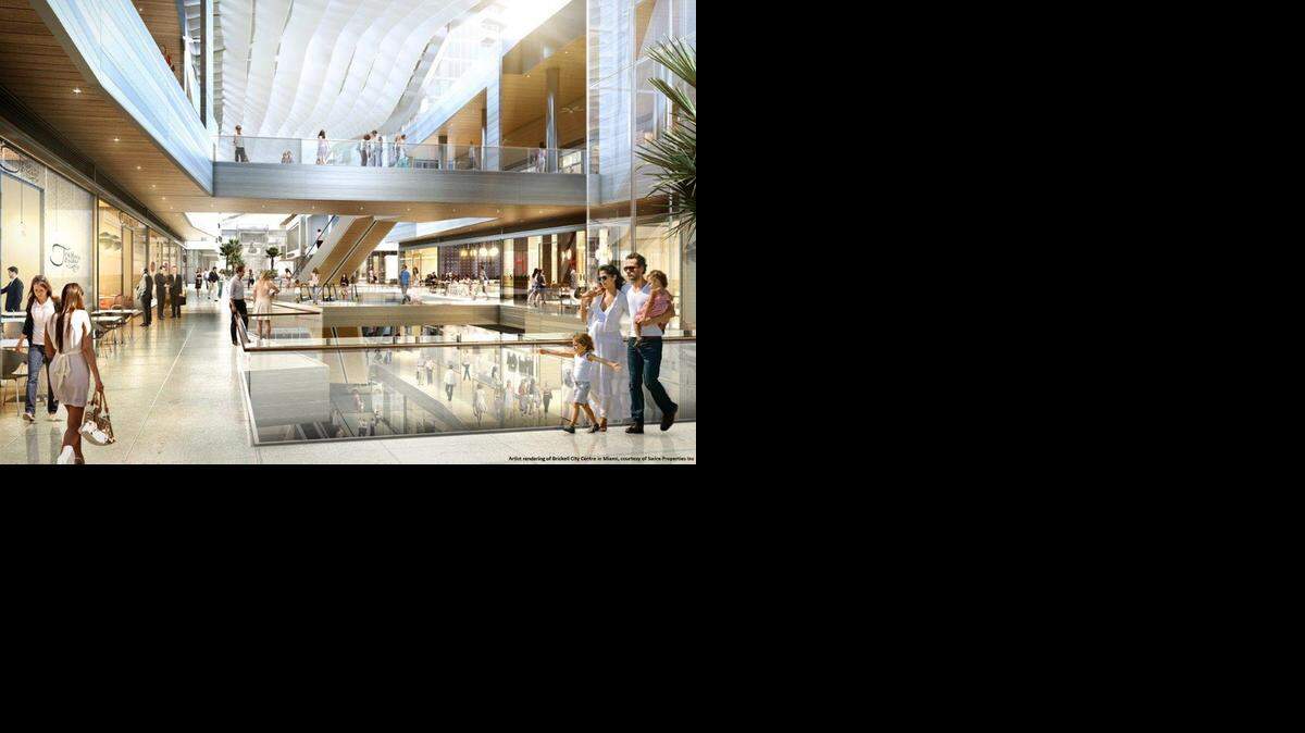 
Rendering of ‘Climate ribbon’ and shops at Brickell City Centre
