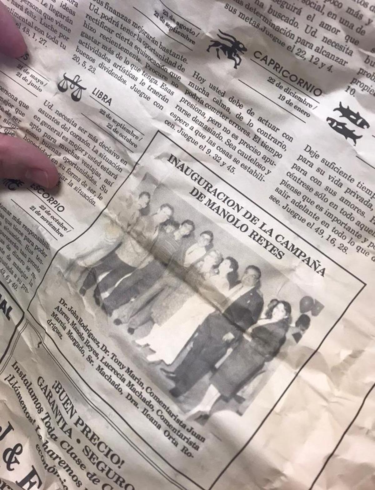 Manolo Reyes says he and his staff found a June 1989 copy of Combate inside the wall of the District 4 office at Miami City Hall that included a photo of Reyes’ failed 1989 campaign launch. Reyes’ office is undergoing renovations and mold remediation.