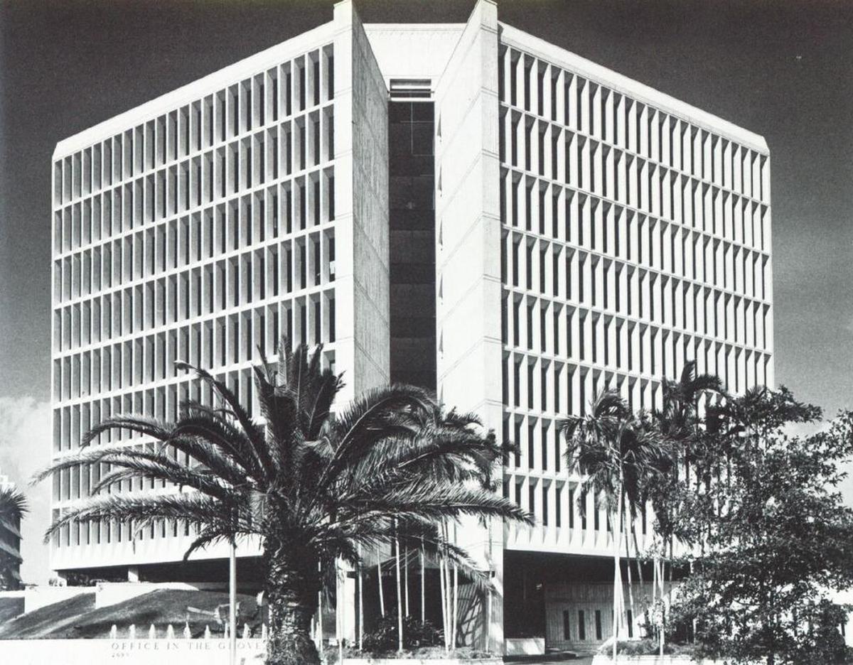 The Office in the Grove as it appeared in 1972 just before opening in 1973.