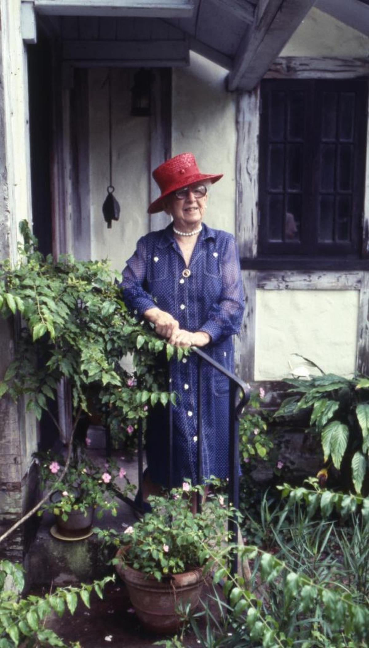 Marjory Stoneman Douglas outside her home in Coconut Grove in 1978.