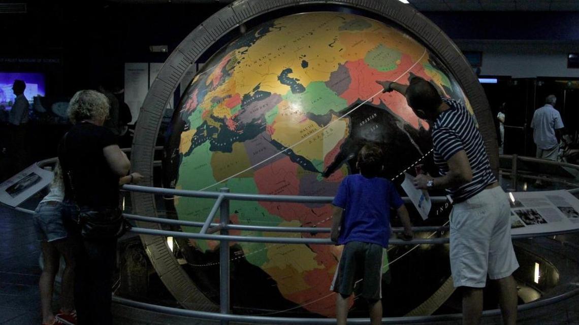 
The large Pan Am globe in the lobby will find a home in the new downtown Miami museum. The Patricia and Phillip Frost Museum of Science closed the doors to its longtime site on Sunday.
