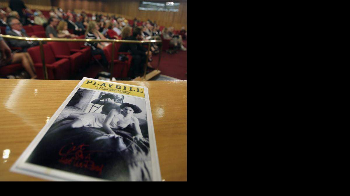 
Frank Wendeln, a supporter of GableStage Artistic Director Joe Adler, brought a Playbill from the first Coconut Grove Playhouse performance he attended, in 1984, which he says inspired his vocation of theater photography. Wendeln brought this Playbill to the Miami-Dade County Commission's committee meeting on Thursday, March 12, 2015. 
