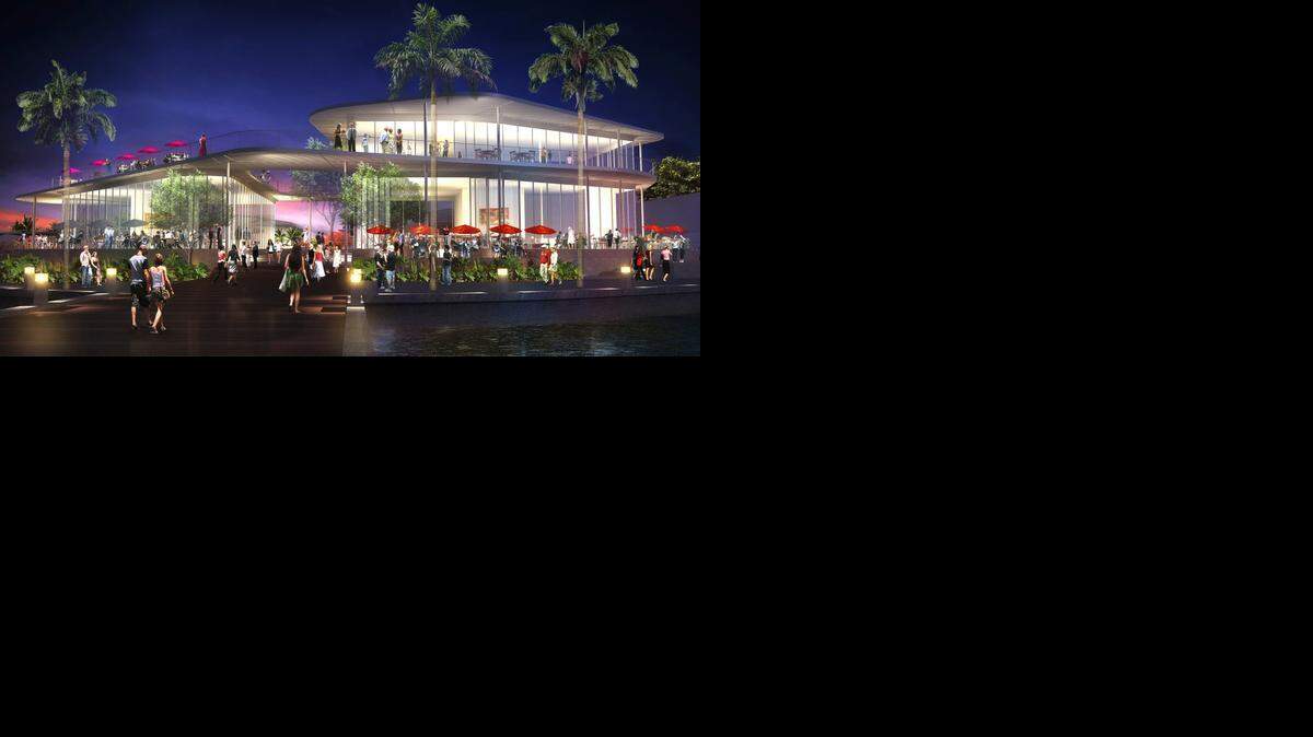 
Rendering of planned Coconut Grove waterfront restaurants.
