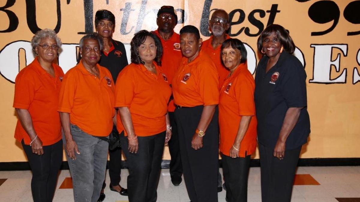 The Booker T. Washington Alumni Association officers and executive board. Front row, from left: Treasurer Joan Ballard; Recording Secretary Madeline Atwell; President Roberta Daniels; Vice President Mary Hylor; Chaplain Gloria Stewart; and Corresponding Secretary Laura Jones. Back row, from left: Financial Secretary Barbara Burrows; Parliamentarian Richard Demerit and Sergeant-At-Arms Johnnie Fields.
