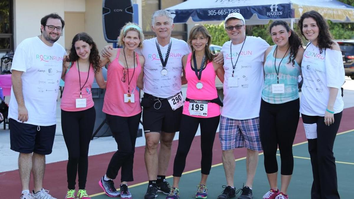 
Members of the Hollub and Wolf families co-chaired the third annual Rock 'N Run that raised funds for breast and ovarian cancer awareness and research.
